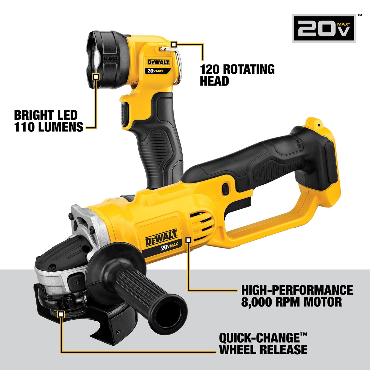 20V MAX Power Tools, 9 Cordless Tool Combo, Impact and Drill Driver, Oscillating Tool, Grinder,Circular and Reciprocating Saw,Right Angle Drill,Speaker,LED Light, 2 Batteries,Charger (DCK940D2)