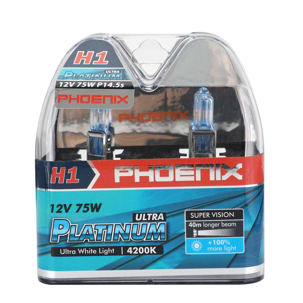 H1 For Phoenix Platinum Ultra White Light 4200K 75W 40M Longer +More Light Generic