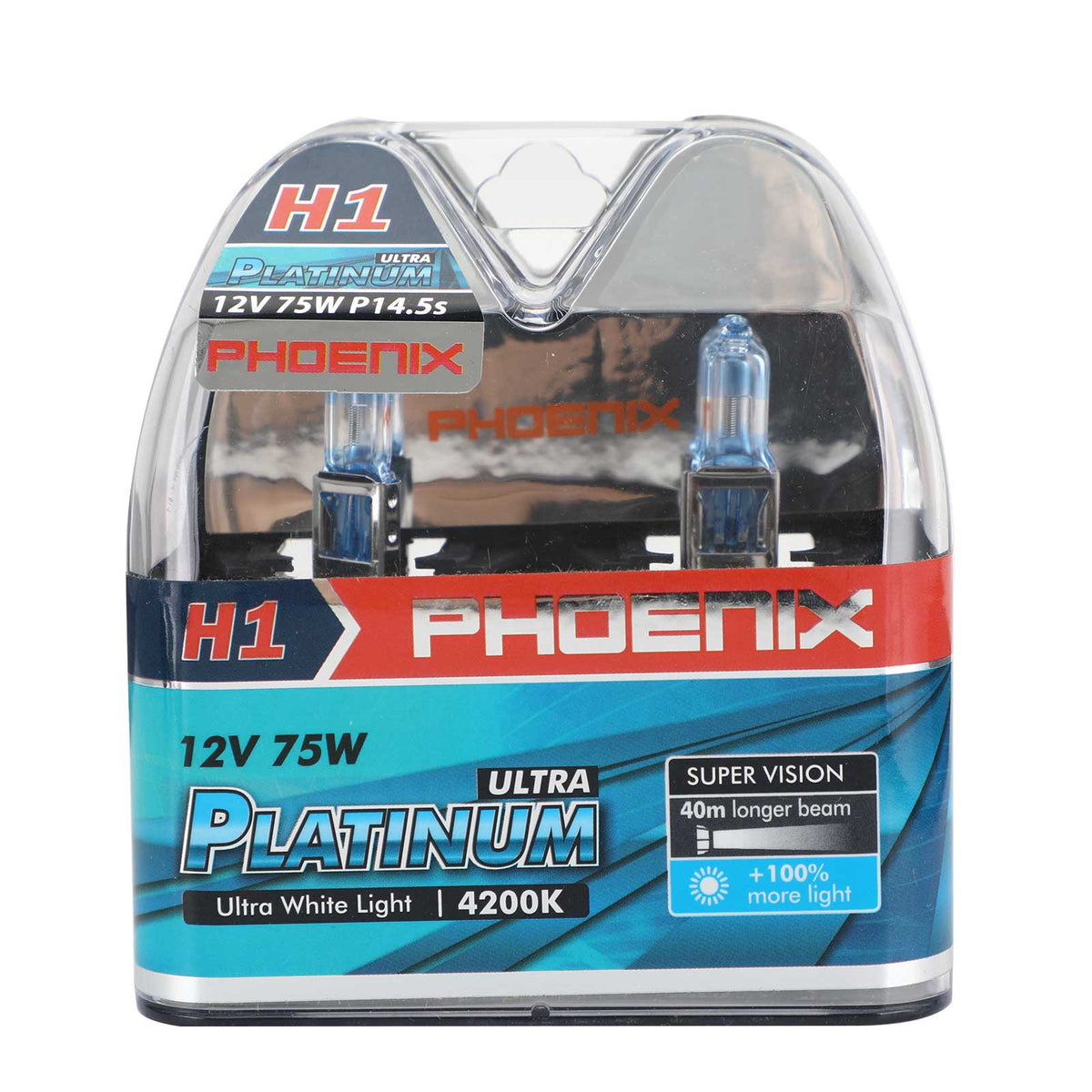 H1 For Phoenix Platinum Ultra White Light 4200K 75W 40M Longer +More Light Generic