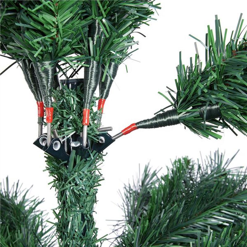 Pre-Lit Snow Green Spruce Artificial Christmas Tree Xmas Decoration with Lights