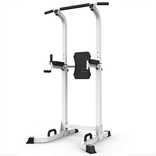 Multi-Function Parallel Single Bars Dip Station Chin Up Power Tower Rack Pull Up Weight Stand Bar Raise White