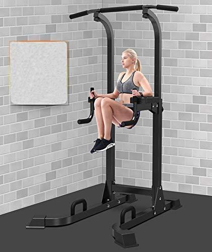 Multi-Function Parallel Single Bars Dip Station Chin Up Power Tower Rack Pull Up Weight Stand Bar Raise White