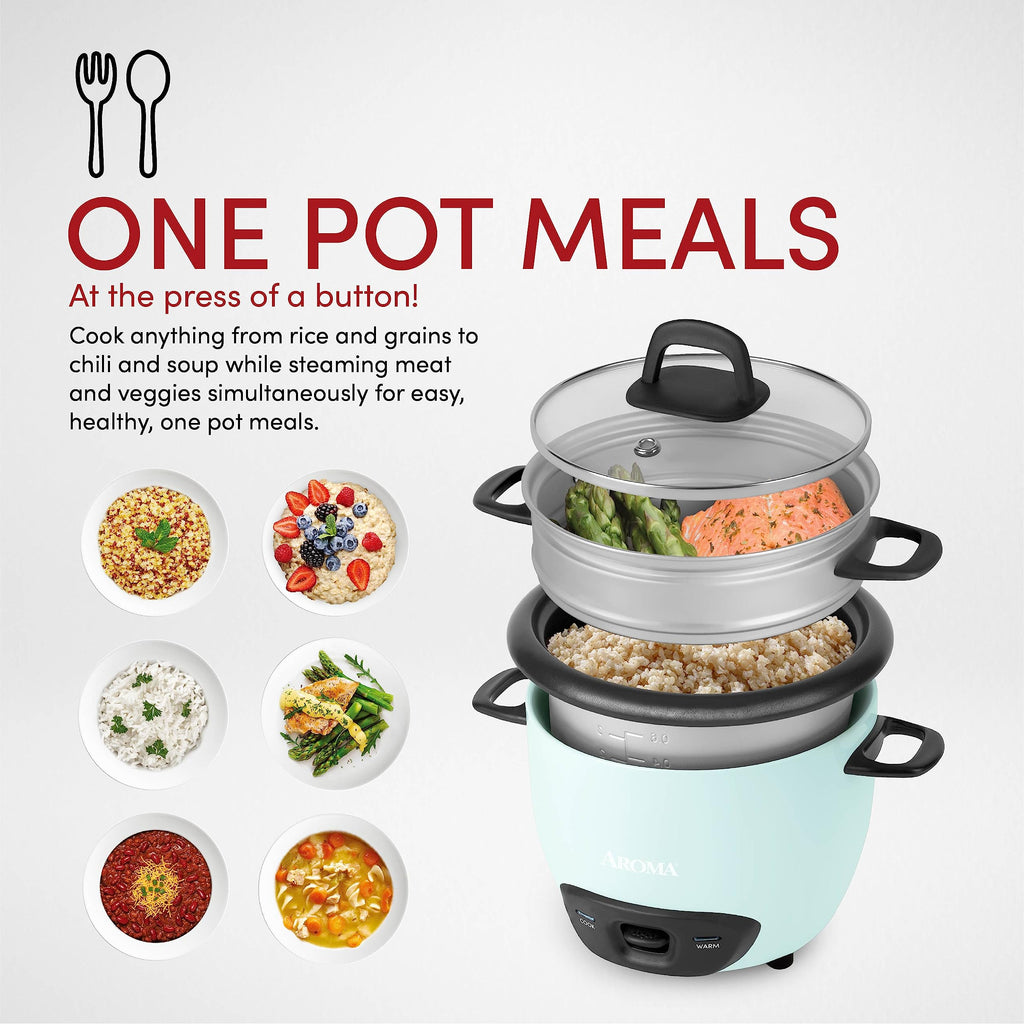 6-Cup (Cooked) / 1.5Qt. Rice & Grain Cooker (ARC-743-1NGBL), Light Blue