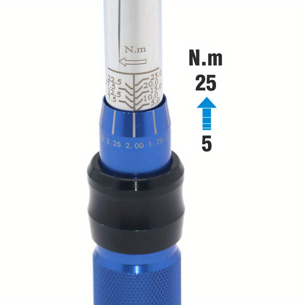 Torque Wrench 3/8'' 1/4''Square Drive Head Adjustable Torque Spanner 5-25N.m Hand Tools For Car Repair And Bike Repairing Square Drive Torque Key
