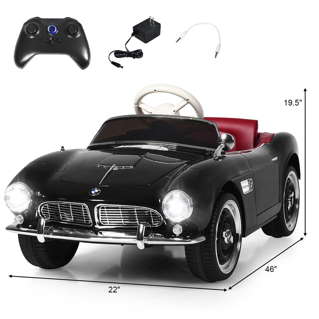 12V BMW 507 Licensed Electric Kids Ride On Retro Car RC w/Music & Lights BlackWhite