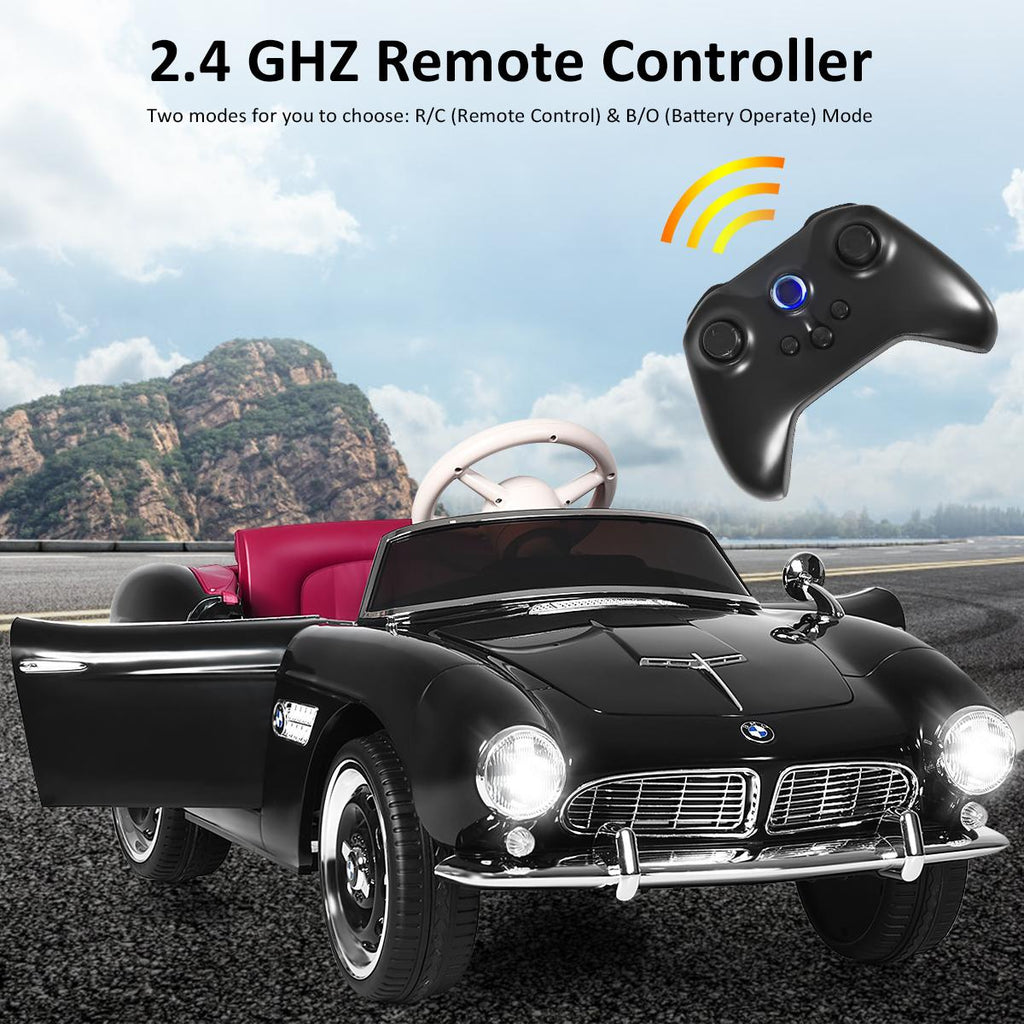 12V BMW 507 Licensed Electric Kids Ride On Retro Car RC w/Music & Lights BlackWhite