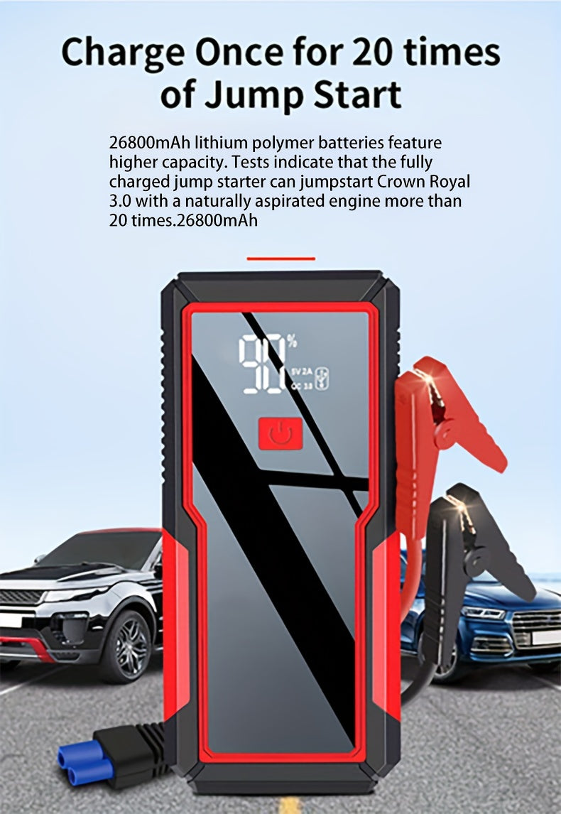 Boost Your Car Battery Instantly - Car Jump Starter & Power Bank With LED Light