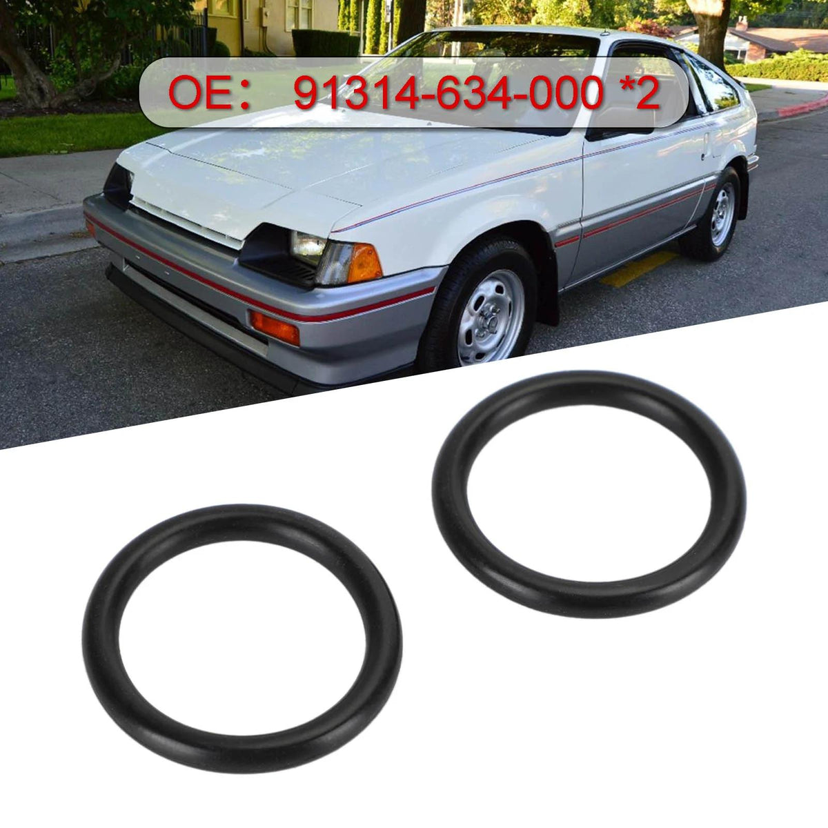 Honda Civic CRX Accord 2 x Coolant Connecting Pipe O-ring Set 91314-634-000 Generic