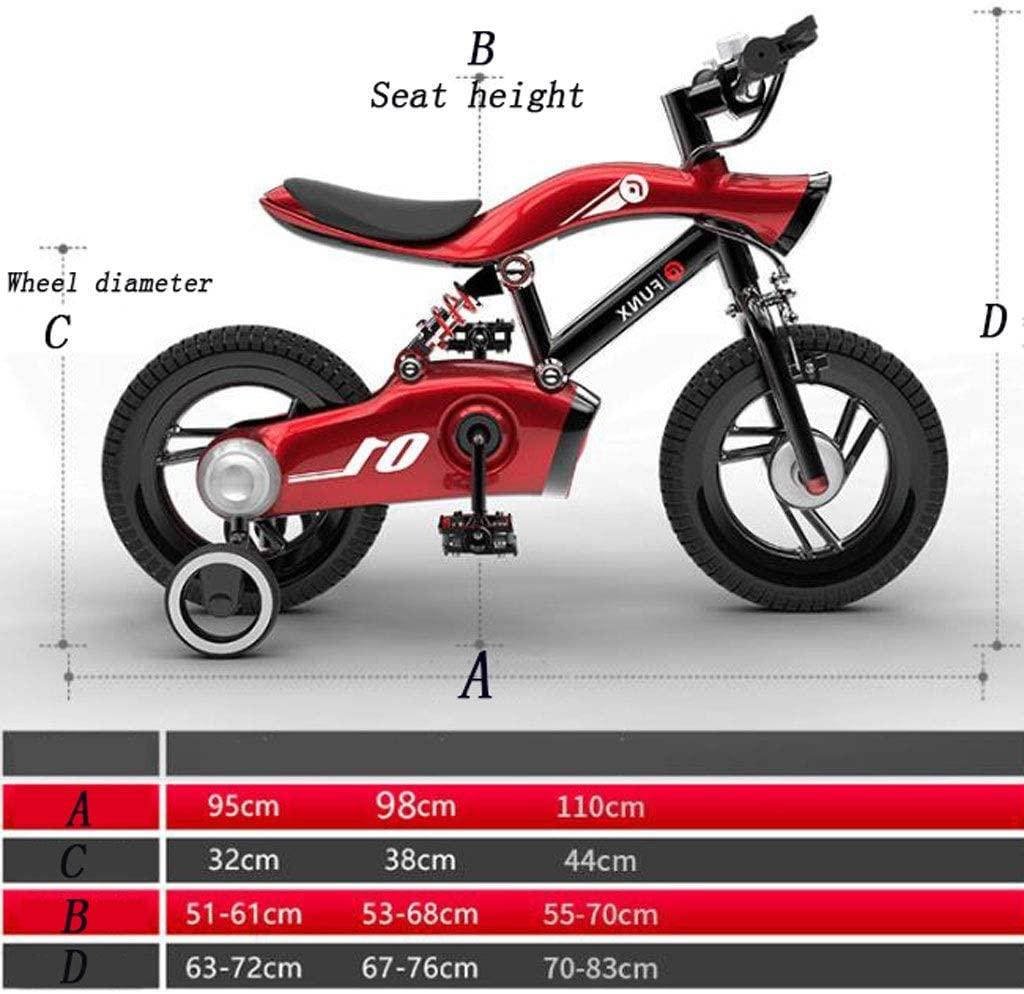 JLFSDB Kids Bike BMX Bike for Kids Boys Girls Bicycle Children Bike Boys Girls Metal LED Lighting Freestyle Bicycle 12 14 16 inch with Training Wheels, Kids Bike (Color : Blue, Size : 14 inch)