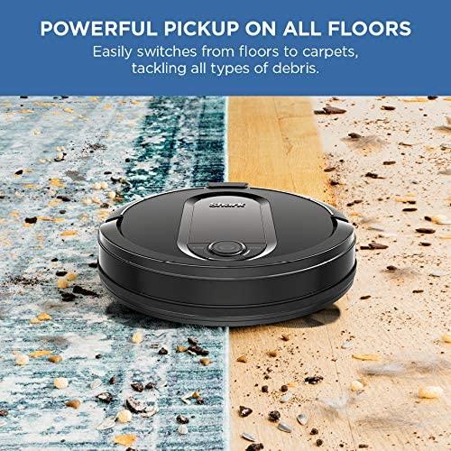 Shark AV1010AE IQ Robot Vacuum with XL Self-Empty Base, Bagless, 45-Day Capacity, Advanced Navigation, Alexa &amp; Wi-Fi, Multi-Surface Brushroll, for Pets, Dander &amp; Dust, Carpet &amp; Hard Floor, Black