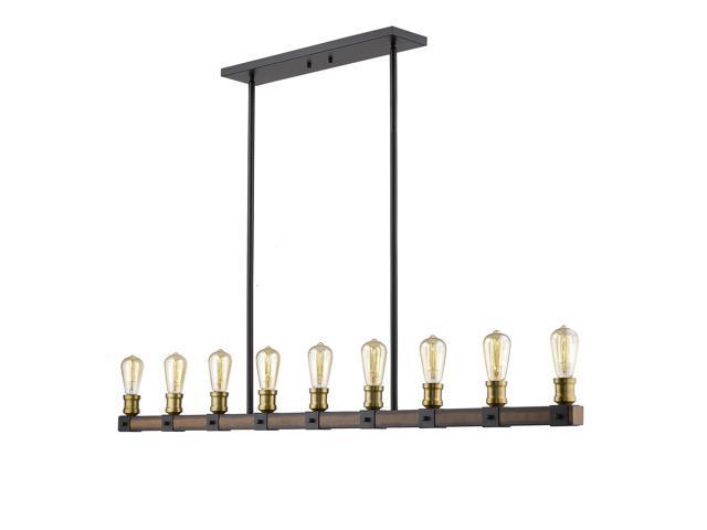 472-9L-RM Kirkland Restoration 9 Light Island &amp; Billiard - Rustic Mahogany
