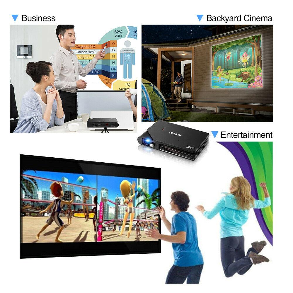portable wifi dlp projector 3d home cinema wireless movie meeting tv hdmi 3600lm