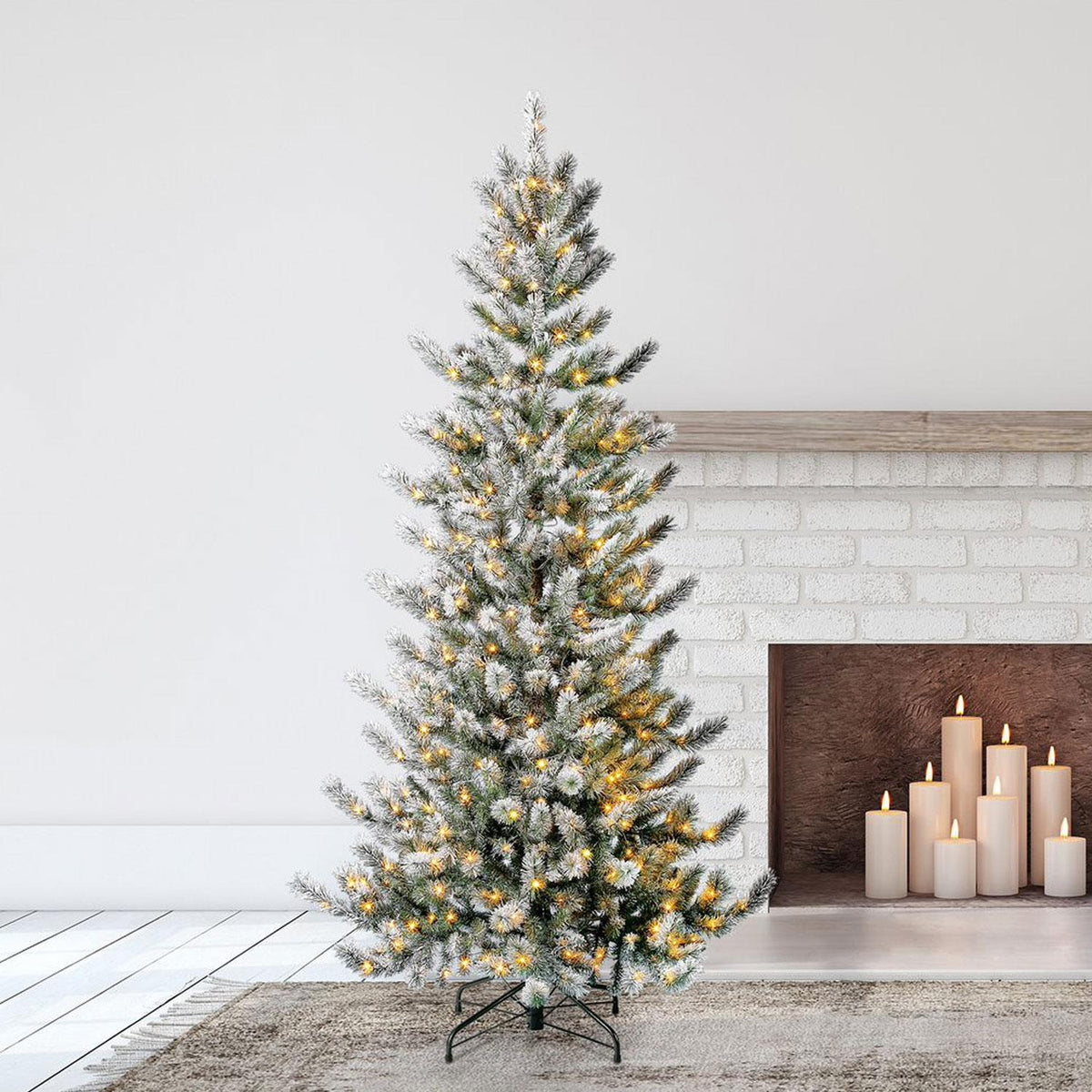 Home Heritage Natural Pine 7' Prelit Artificial Christmas Tree Clear LED