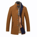 Fashion Business Double Collar Thicken Men Trench Coat
