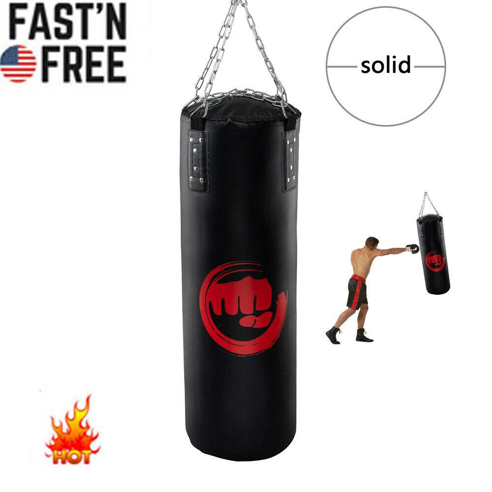 Punching Bag Filled Set, Heavy Bag Heavy Punching Bags for Kickboxing MMA Heavy Muay Thai Training with Hanger/Ceiling Hook/Hanging Chain, Indoor/Garden Boxing Bag for Man Women Kids