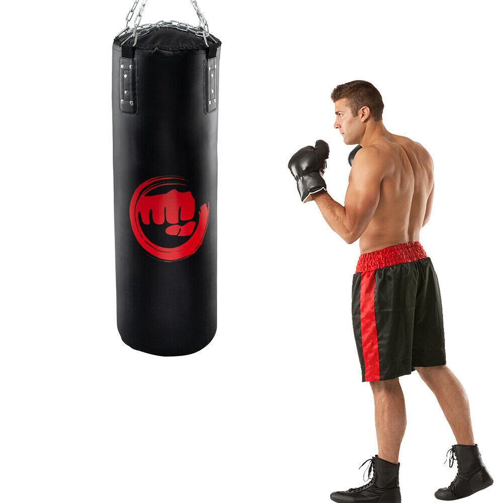 Punching Bag Filled Set, Heavy Bag Heavy Punching Bags for Kickboxing MMA Heavy Muay Thai Training with Hanger/Ceiling Hook/Hanging Chain, Indoor/Garden Boxing Bag for Man Women Kids
