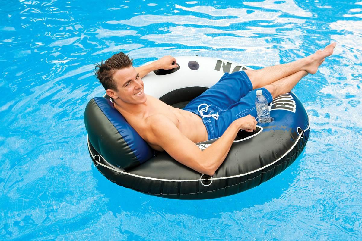 River Run 1 Inflatable Floating Tube Raft for Lake, River, &amp; Pool (6 Pack)