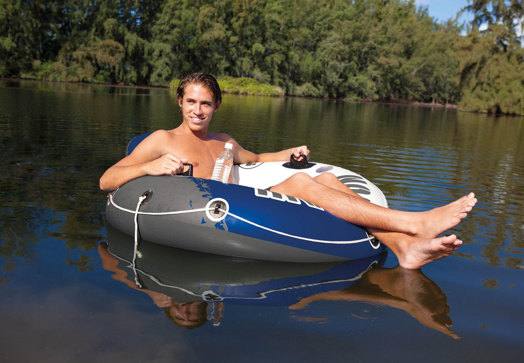 River Run 1 Inflatable Floating Tube Raft for Lake, River, &amp; Pool (6 Pack)