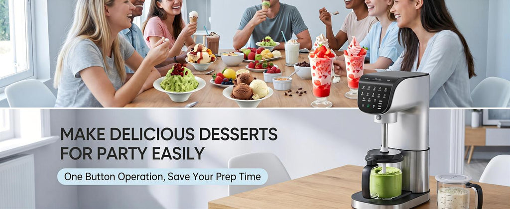 Ice Cream Maker with Brushless DC Motor, 10 Preset Programs Frozen Treat Machine with Integrated Shifting Shaft and Blade, Touchscreen Control Panel, Lift & Process Technology for Gelato, Sorbet