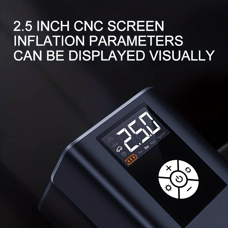 120W 150PSI Portable Digital Air Compressor: The Ultimate Wireless Car Air Pump For Car, Motorcycle, Bike & Ball Inflation!