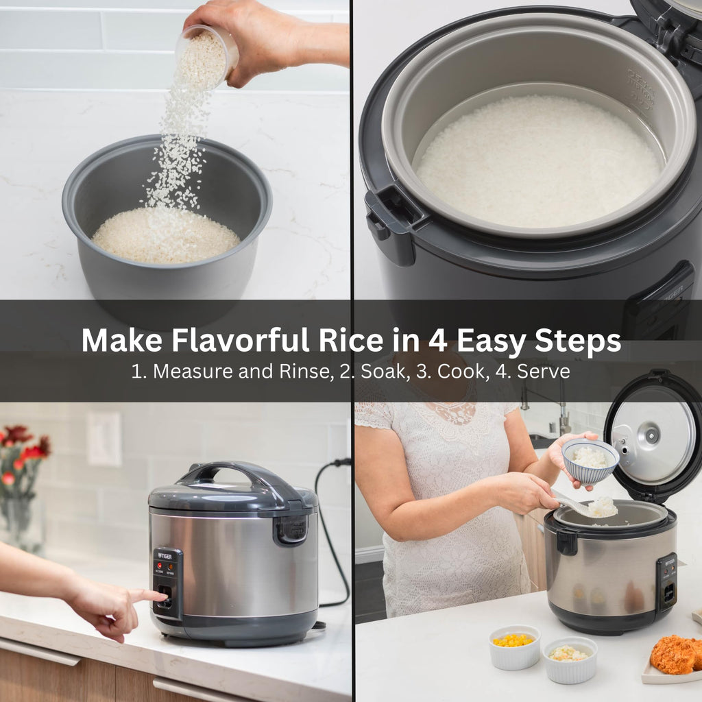 JNP-S18U-US 10 Cup Capacity White Rice Cooker with Non-Stick Inner Pot, Retractable Power Cord, and Keep Warm up to 12 hours (Urban Satin)