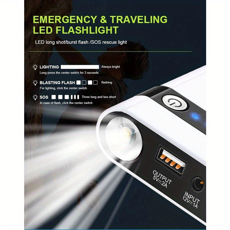 IWEWAVAN 12V 600A Car Jump Starter Emergency Battery Booster  Start Power Bank With LED Flashlight Charger For Phone