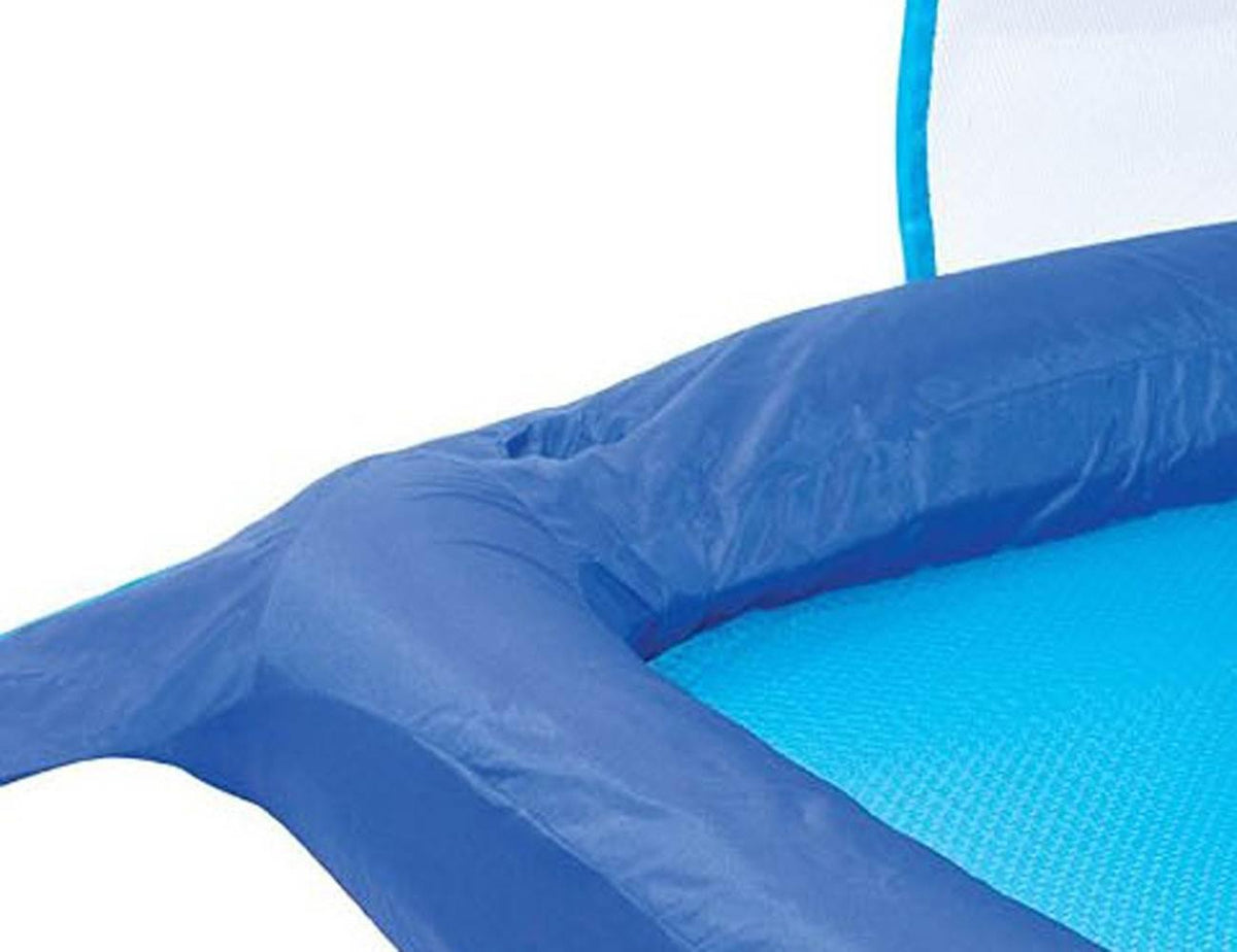 SwimWays Spring Float Recliner Pool Lounge Chair w/ Sun Canopy, Blue (4 Pack)