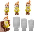 Gnome Girl Candle Silicone Mold, DIY Handmade Flower Girl Figurine Craft Mold, Small Medium Large Plaster Decoration, 3 Piece Set