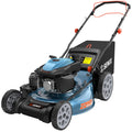 22 Inch 3-in-1 Gas Lawn Mower, 201cc Rear Wheel Single Speed Self-Propelled Mower, 4-Cycle Engine, Steel Deck, Mulching, Bagging, Discharging, 6-Position Cutting Height Adjustable, for Yard