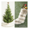 2 ANTHROPOLOGIE JOSIE FAUX FUR CHRISTMAS TREE SKIRT &amp; LARSTOCSET IVORY
