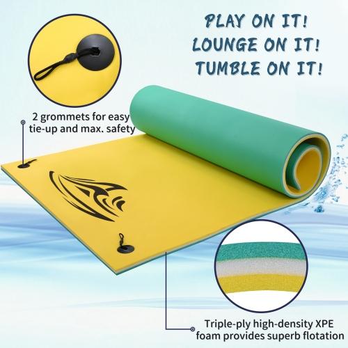 9x6 FT super larfloating mat, suitable for lakes, swimming pools, oceans, beaches, vacations, water sports