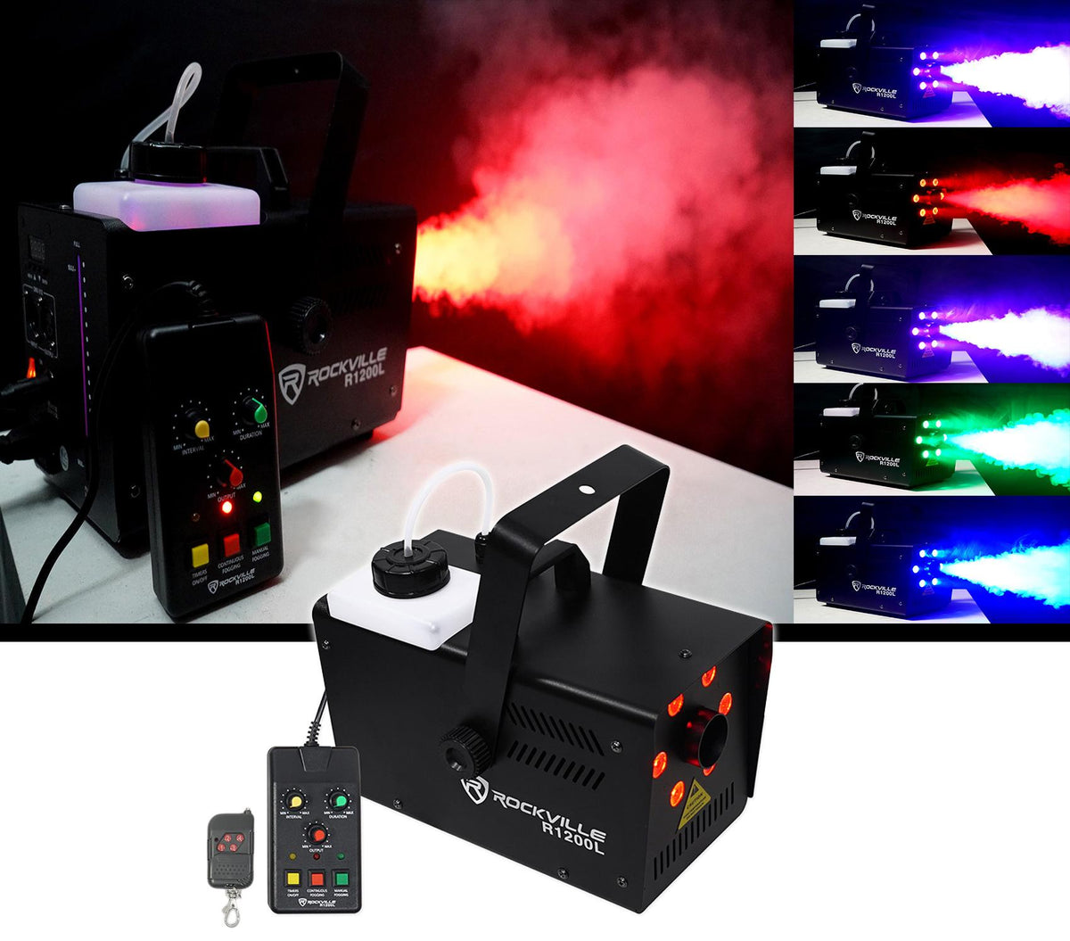(2) Chauvet Shocker Dual Zone DMX COB LED Blinder StaLights+LED Fogger+Fluid