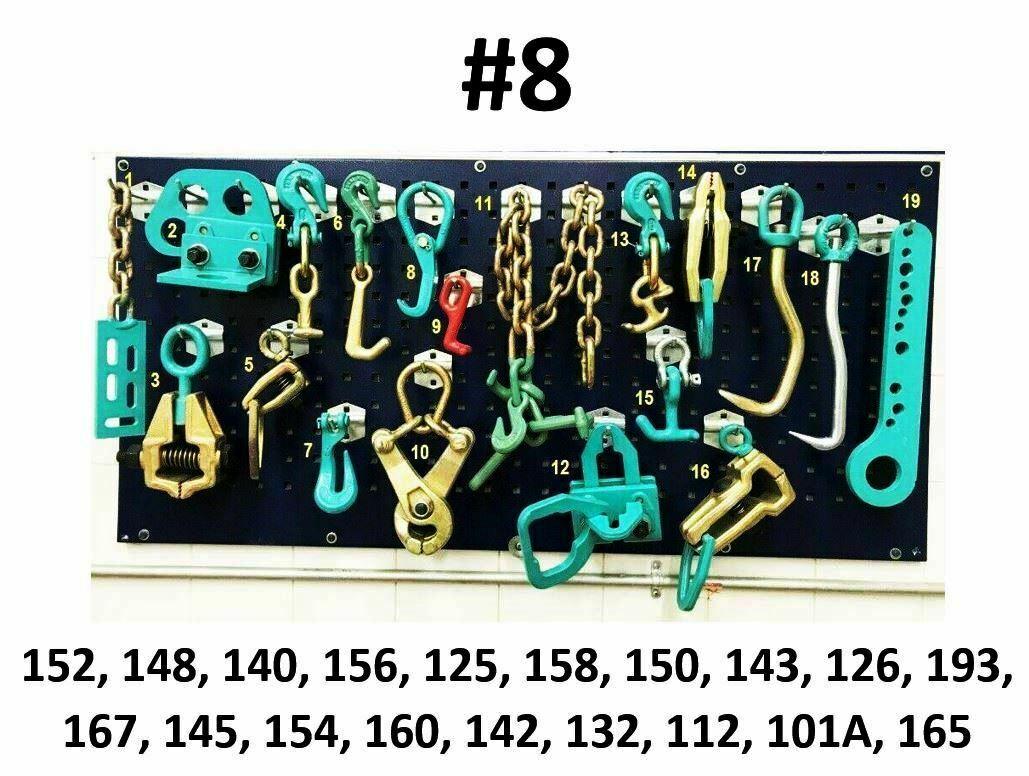 SET#8 -19 PIECE AUTO BODY FRAME MACHINE HEAVY DUTY PULLING CLAMPS TOOLS & CHAINS