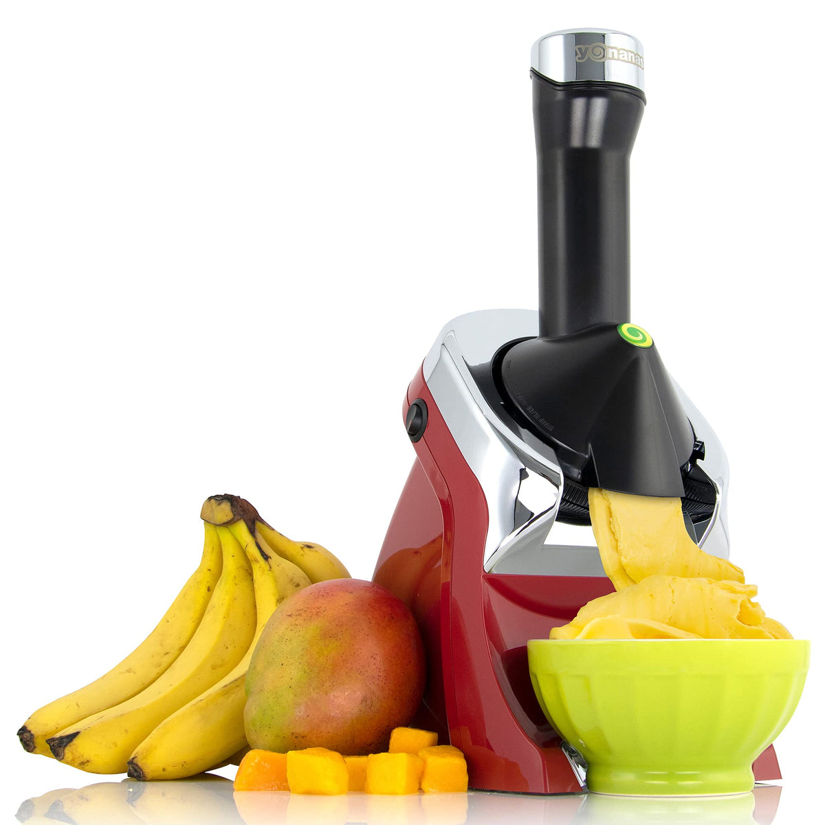 988RD Deluxe Vegan, Dairy-Frozen Fruit Soft Serve Maker, Includes 75 Recipes, 200 W, Red