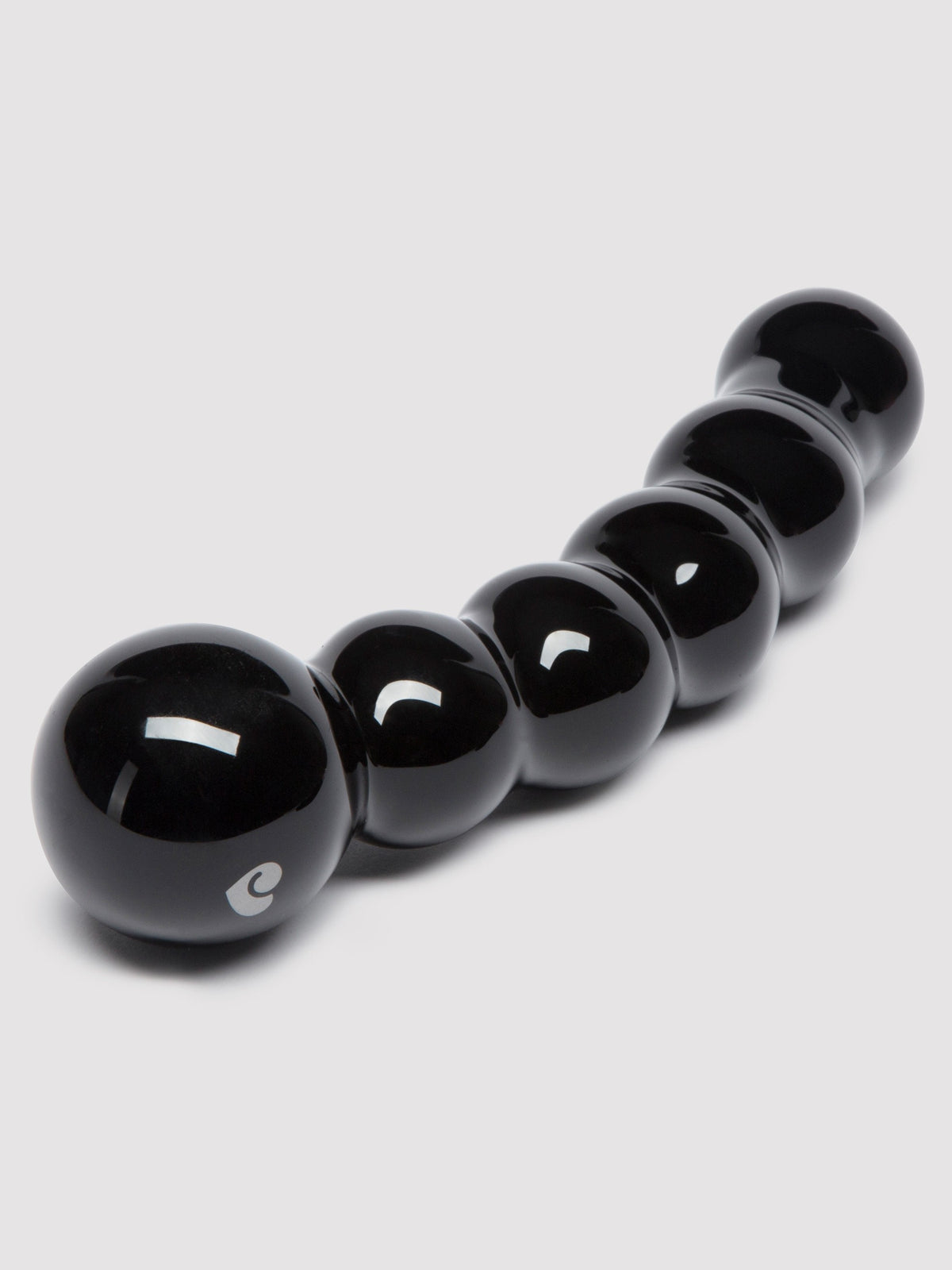 Lovehoney Beaded Sensual Glass Dildo 7 Inch, Black | Black