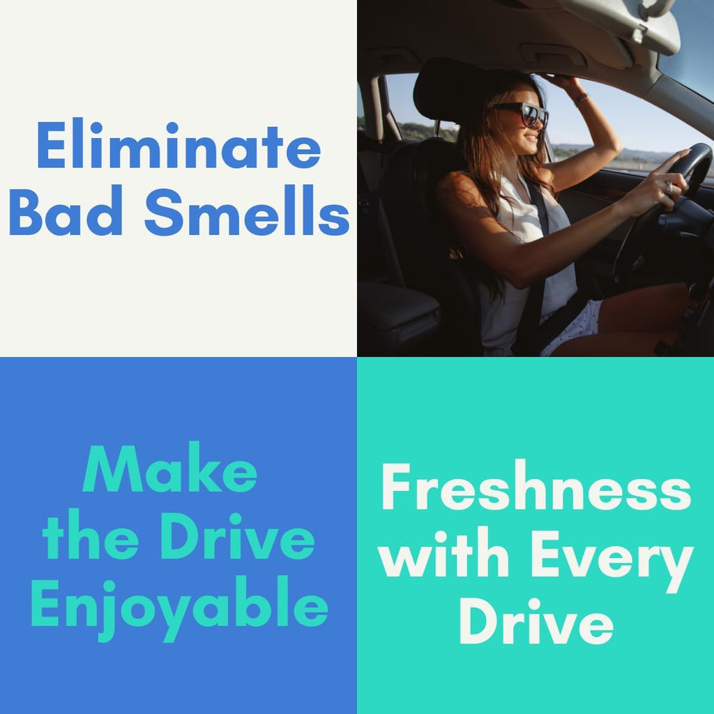 Air Jungles Eleu Pomelo Scent Car Air Freshener Clip, 6 Car Freshener Vent Clips, 4ml Each, Long Lasting Air Freshener for Car, Up to 180 Days Car Refresher Odor Eliminator