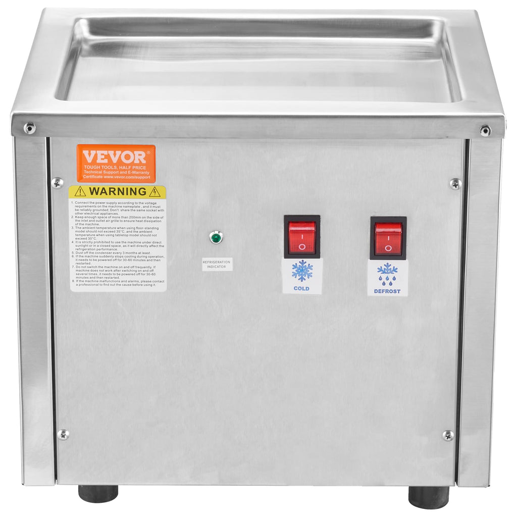 Commercial Ice Roll Maker,Stir-Fried Yogurt Cream Machine 220W, Ice Cream Roll Machine with 9.4" x 11" Square Pan, Button Defrost Method with Food Shovels Perfect for Bars,Cafes Dessert Shops