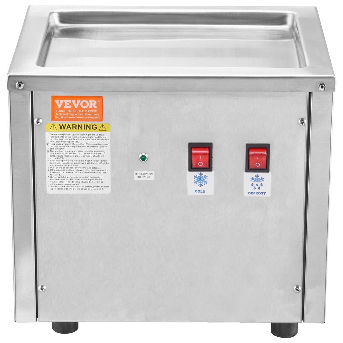 Commercial Ice Roll Maker,Stir-Fried Yogurt Cream Machine 220W, Ice Cream Roll Machine with 9.4" x 11" Square Pan, Button Defrost Method with Food Shovels Perfect for Bars,Cafes Dessert Shops