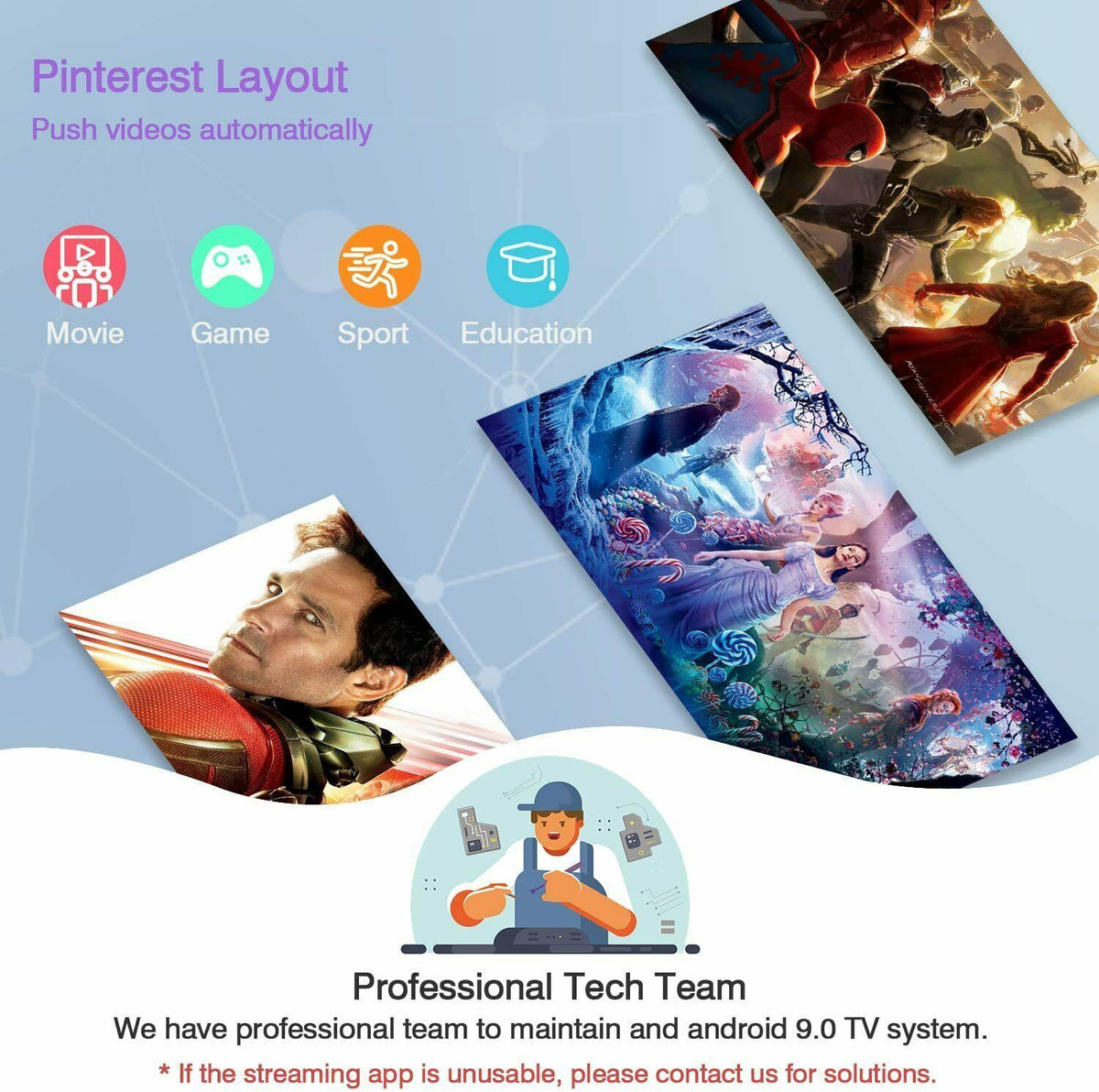 android 9.0 led lcd projector blue-tooth home theater wlan online apps tv