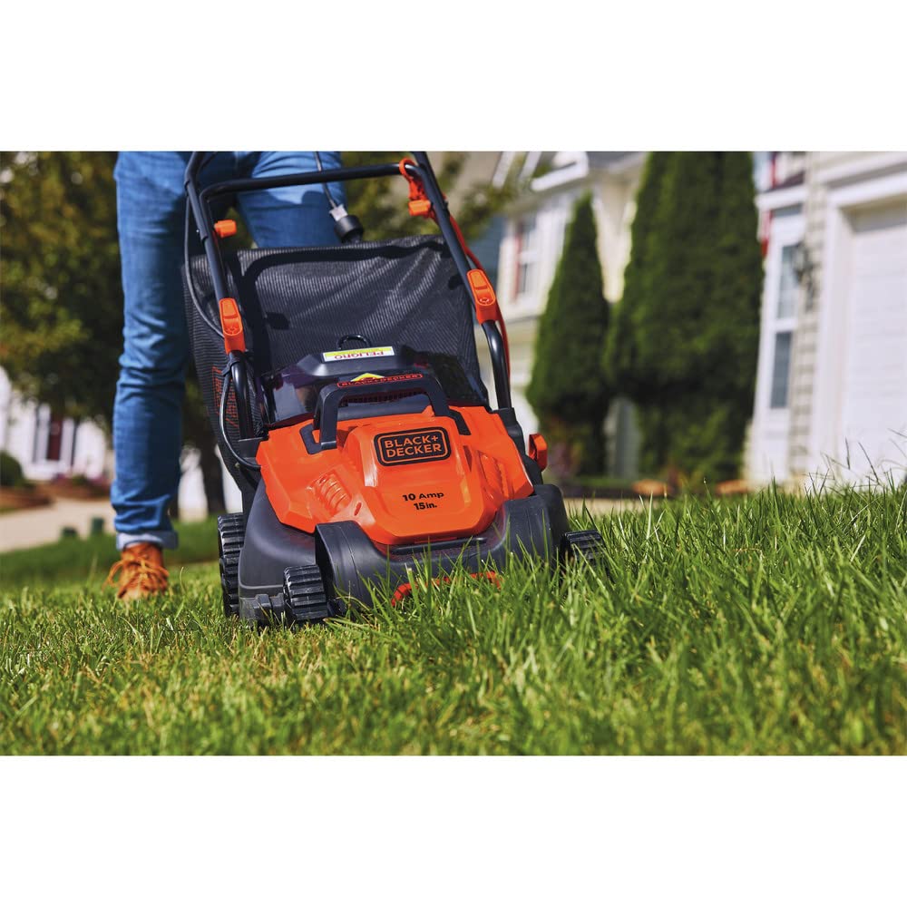 Electric Lawn Mower with Bike Handle, 15-Inch, 10-Amp, Corded (BEMW472BH)