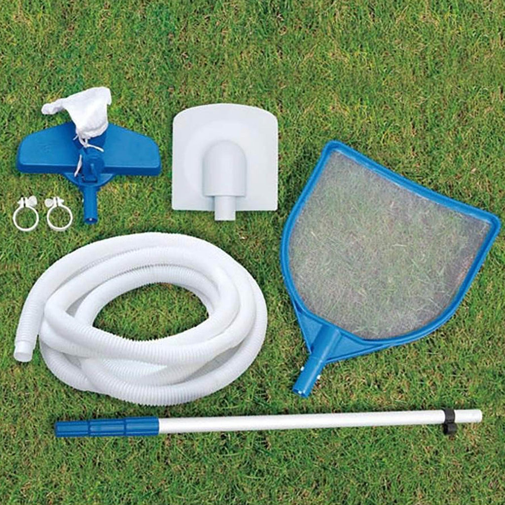 Summer Waves P4A01648B 16ft x 48in Above Ground Frame Outdoor Swimming Pool Set w/ Filter Pump, Pool Cover, Ladder, Ground