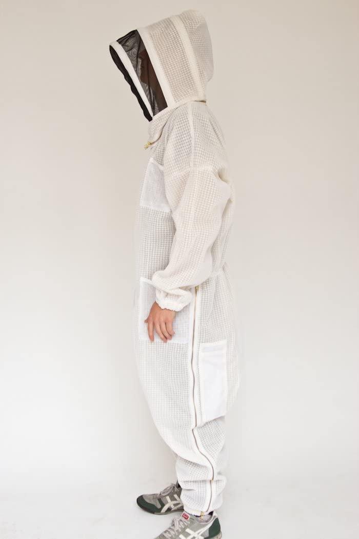 ultra breeze medium beekeeping suit with veil, 1-unit, white