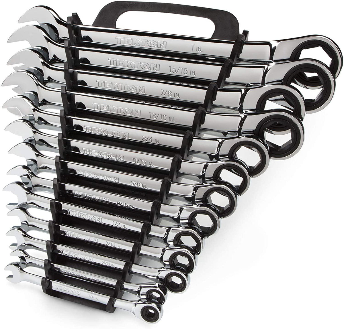 TEKTON Ratcheting Combination Wrench Set, 13-Piece (1/4-1 in.) - Holder | WRN53071