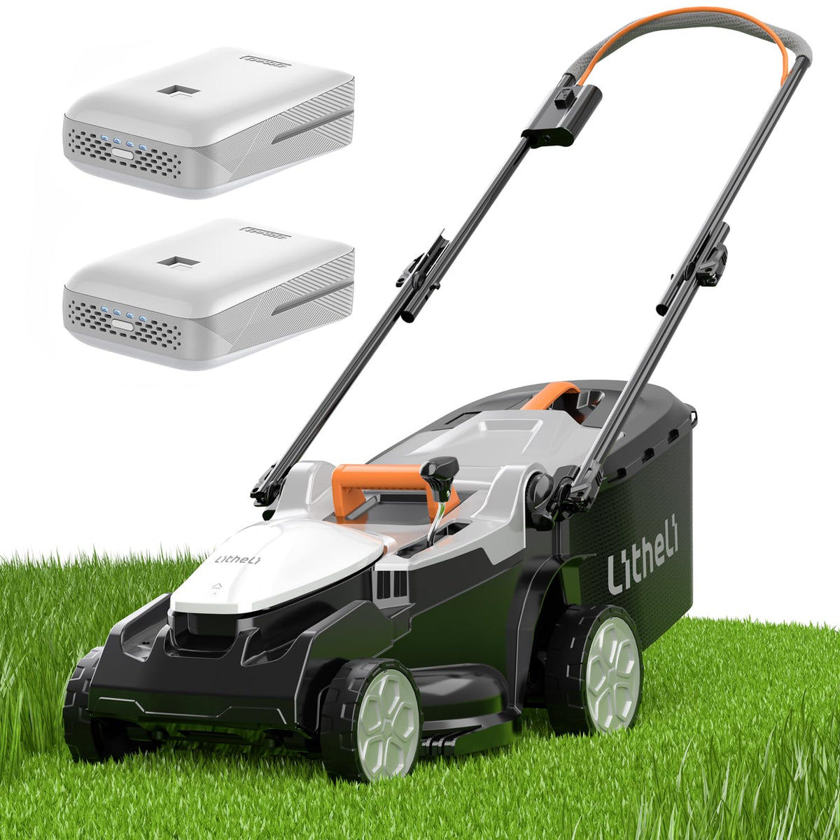 40V (2 x 20V) 16.6" Electric Lawn Mower Cordless, Walk Behind Lawn Mower with 6-Height Adjust, Portable &amp; Lightweight Push Battery Powered Lawn Mower (2 * 4.0AH Batteries Included)