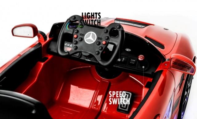 12V Mercedes GT4 Sport Ride on power electric car For Kids with Remote Control LED lights Opening doors MP3 - Red