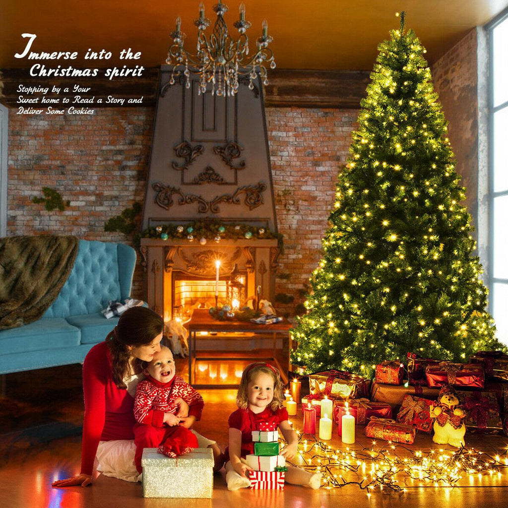 9Ft Pre-Lit Artificial Christmas Tree Premium Hinged w/ Stand &amp; 1000 LED Lights