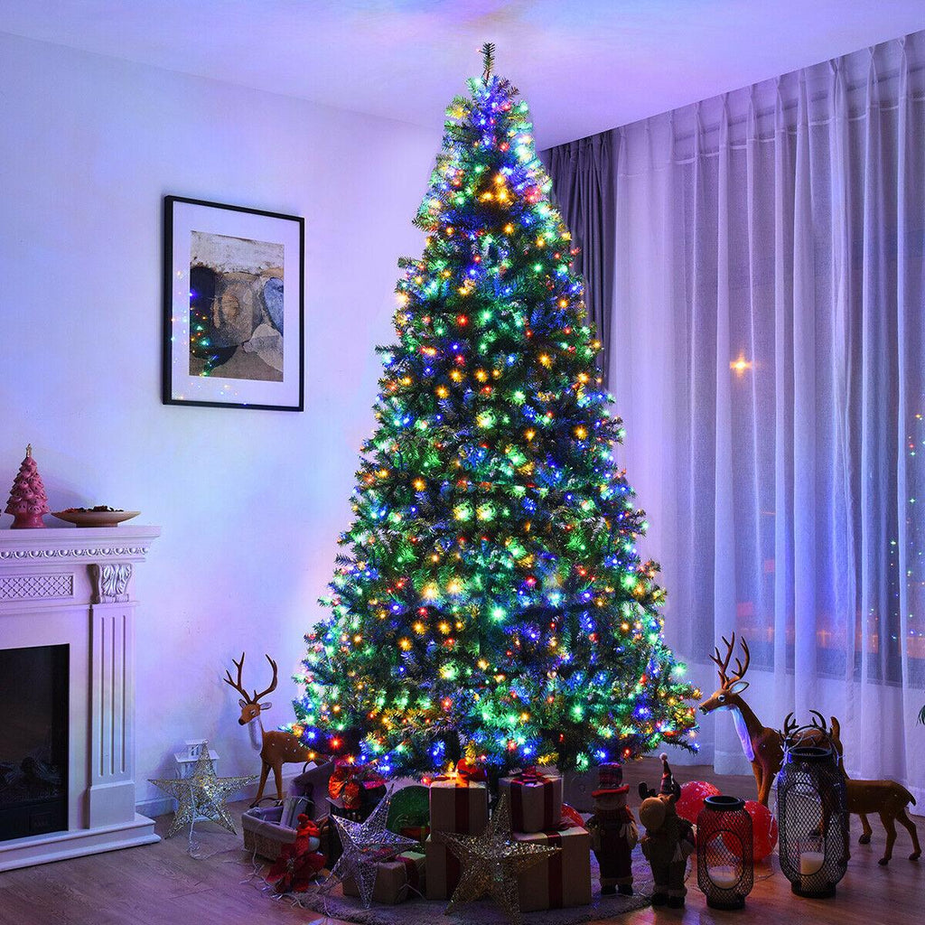 9Ft Pre-Lit Artificial Christmas Tree Premium Hinged w/ Stand &amp; 1000 LED Lights
