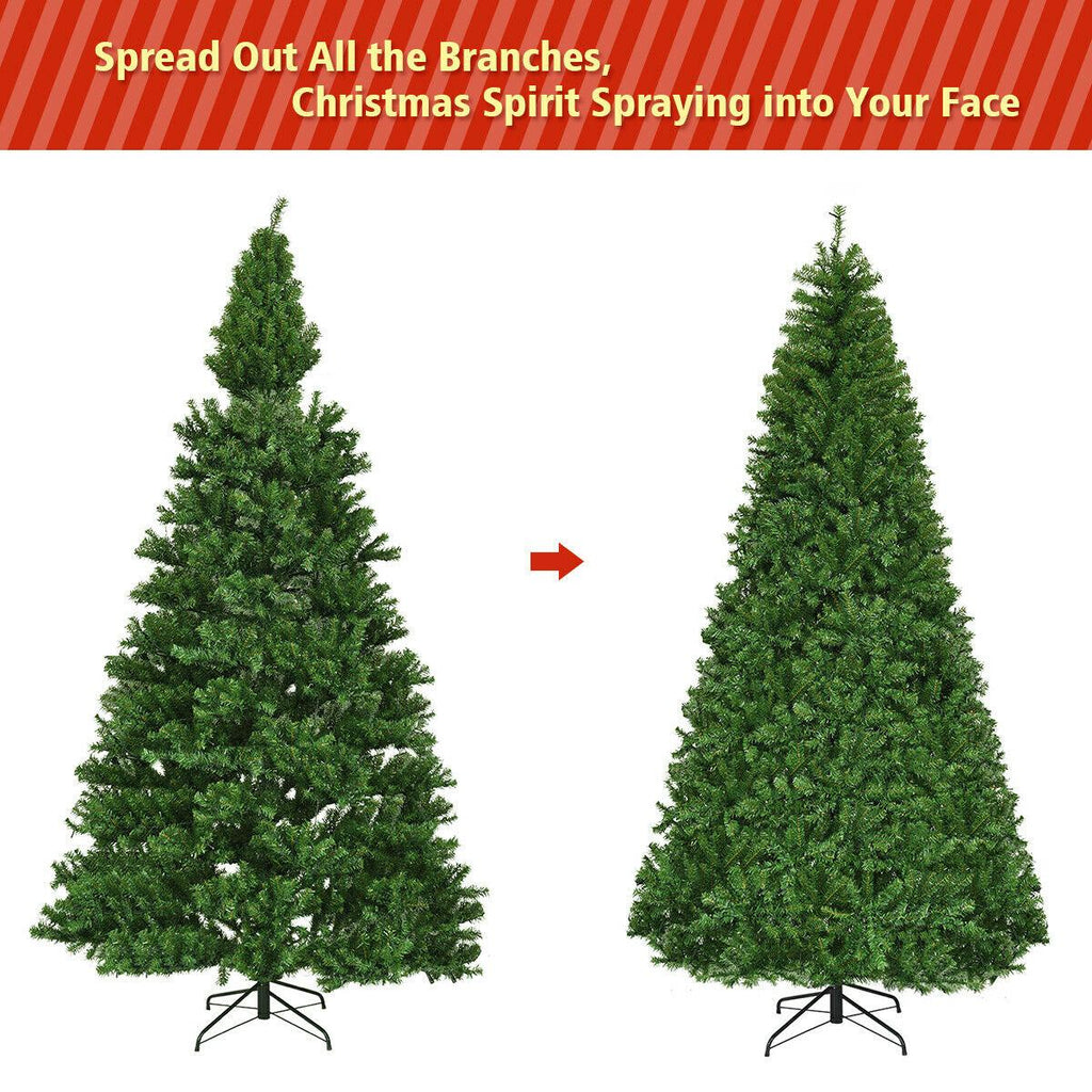 9Ft Pre-Lit Artificial Christmas Tree Premium Hinged w/ Stand &amp; 1000 LED Lights