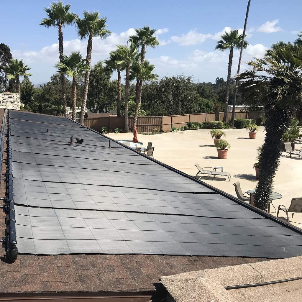 SolarPoolSupply Industrial Grade DIY Solar Pool Heating System Kit - Lifetime Limited Warranty - Strapless Mounting Design [4-4x12.5/200 Square Foot Coverage]