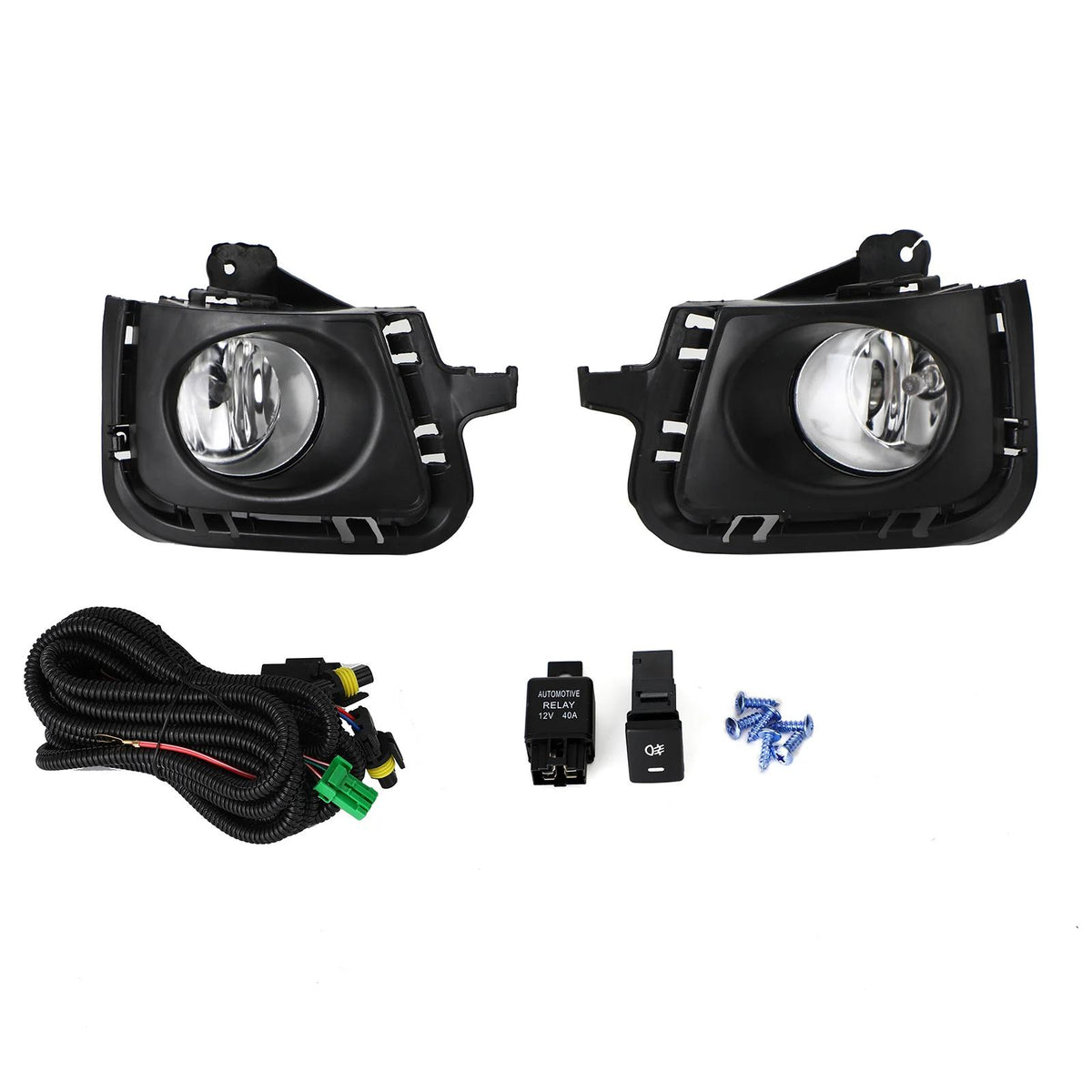12-14 Toyota Prius C  Clear Lens Front Bumper Fog Light Lamps w/Bezel+Switch Generic